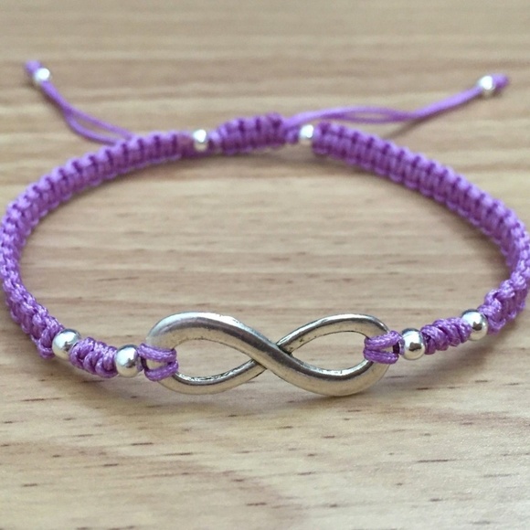 Silver Infinity Light Purple Shamballa Bracelet - Picture 1 of 4